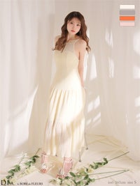 DEA. ディア バイ ローブドフルール 【XS～Lサイズあり】ストレッチギャザーシフォンロングキャバドレス de4655-c