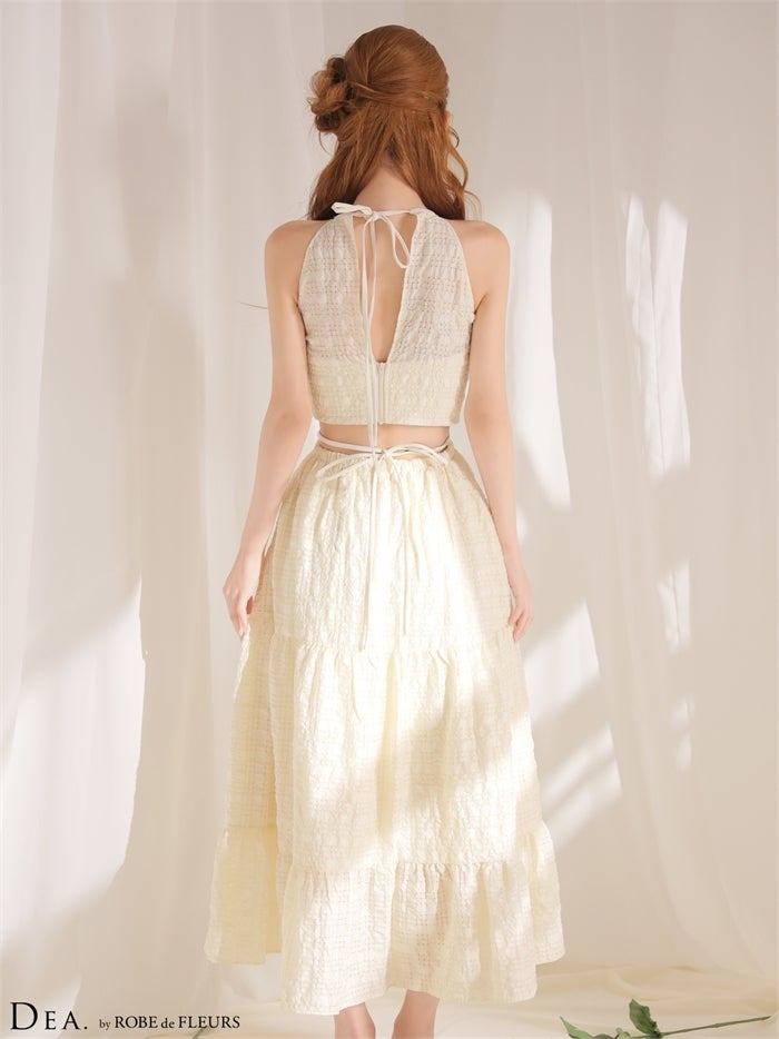 DEA. ディア バイ ローブドフルール 【XS～Lサイズあり】ホルターチェックバックカットロングキャバドレス de4357-c