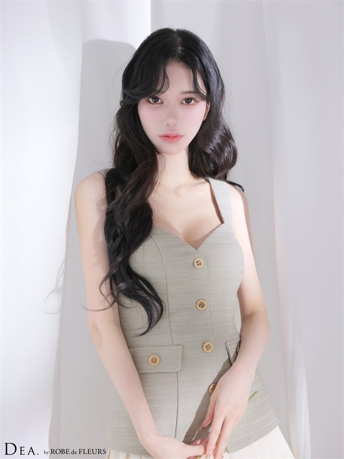 ボーダーツイードプリーツミニキャバドレス de4656-c