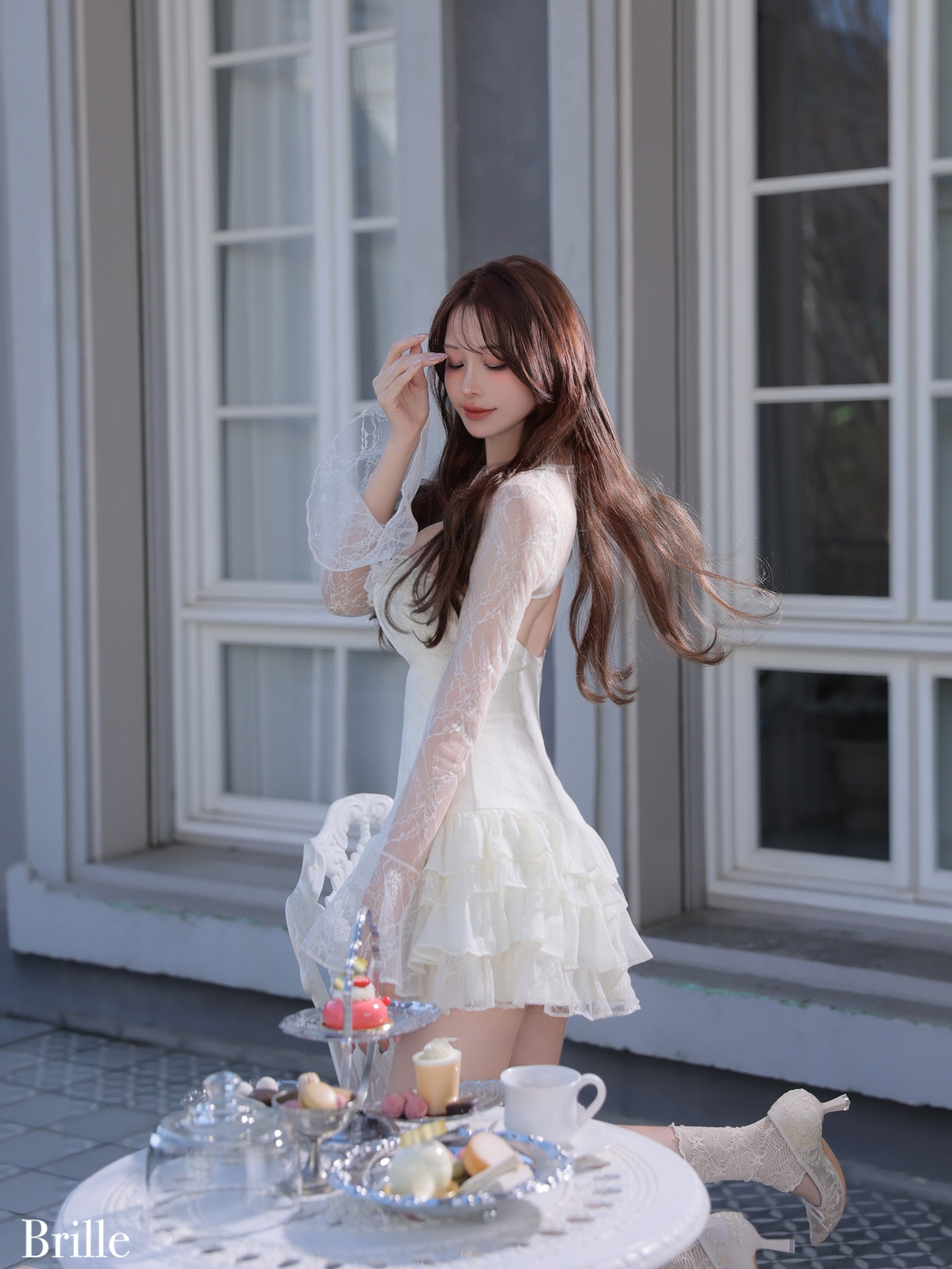 ivory/ pink beige:8月中旬頃発送予定》【Brille ブリエ】 Petale de