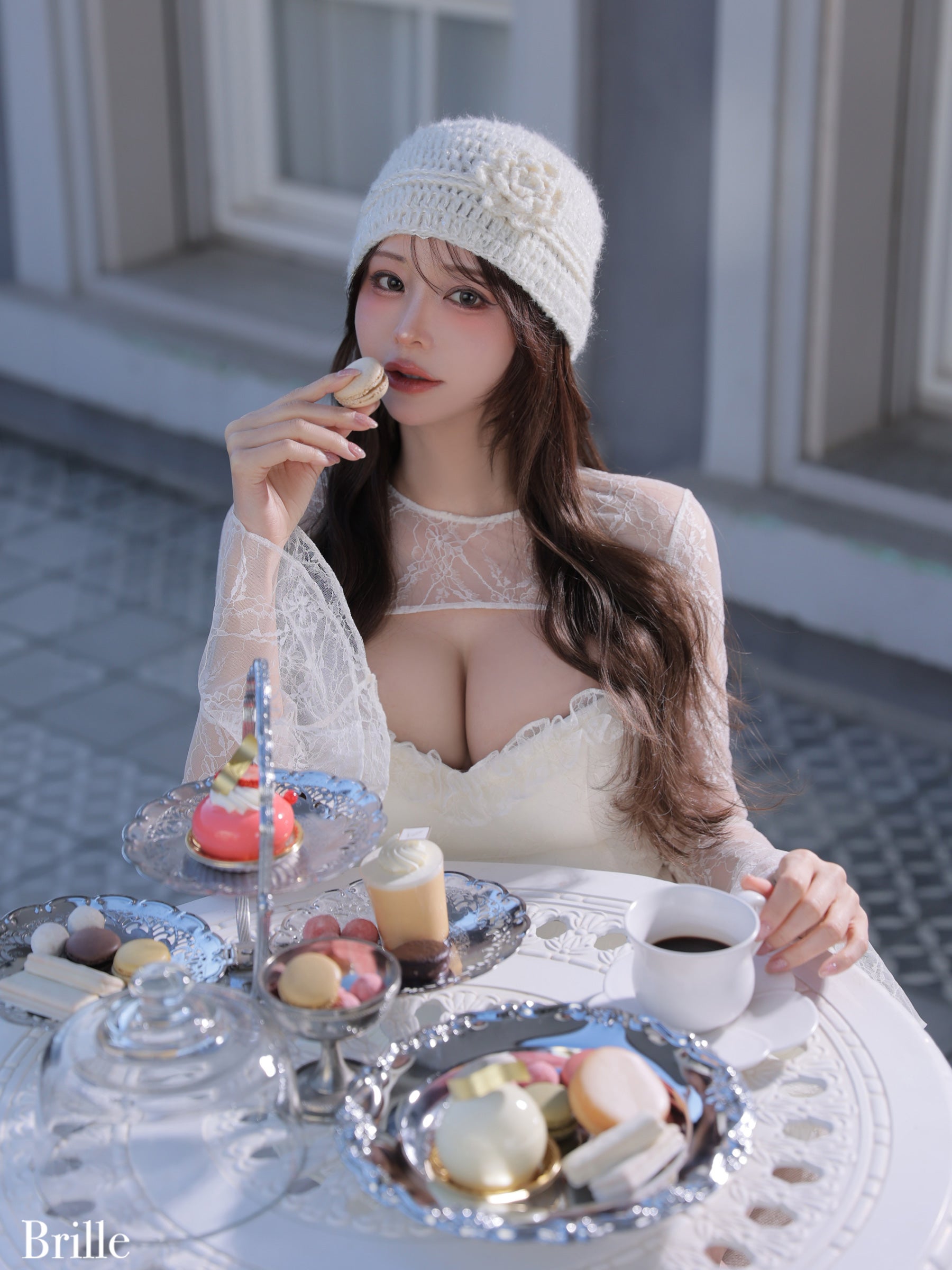 ivory/ pink beige:8月中旬頃発送予定》【Brille ブリエ】 Petale de
