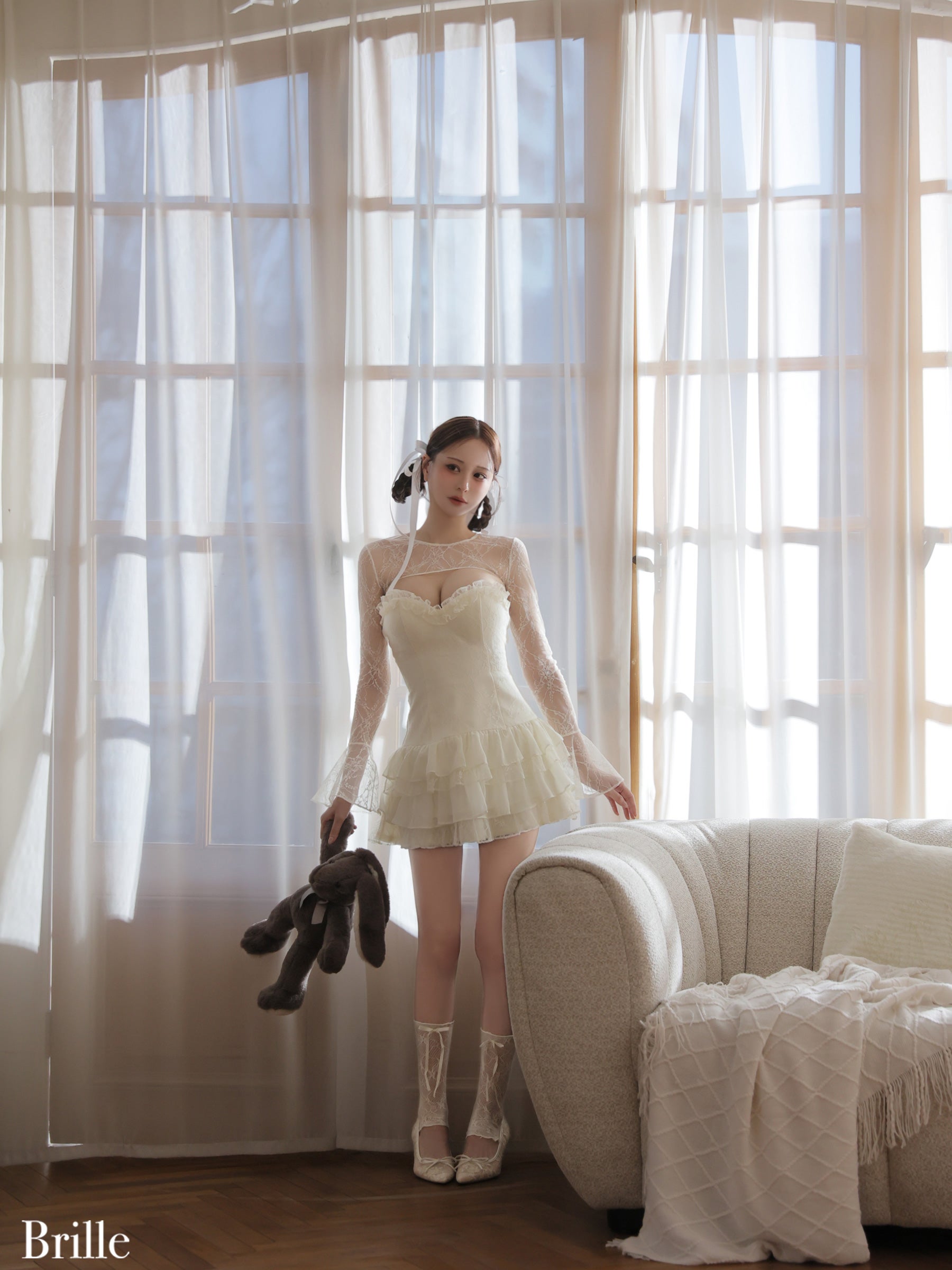 ivory/ pink beige:8月中旬頃発送予定》【Brille ブリエ】 Petale de