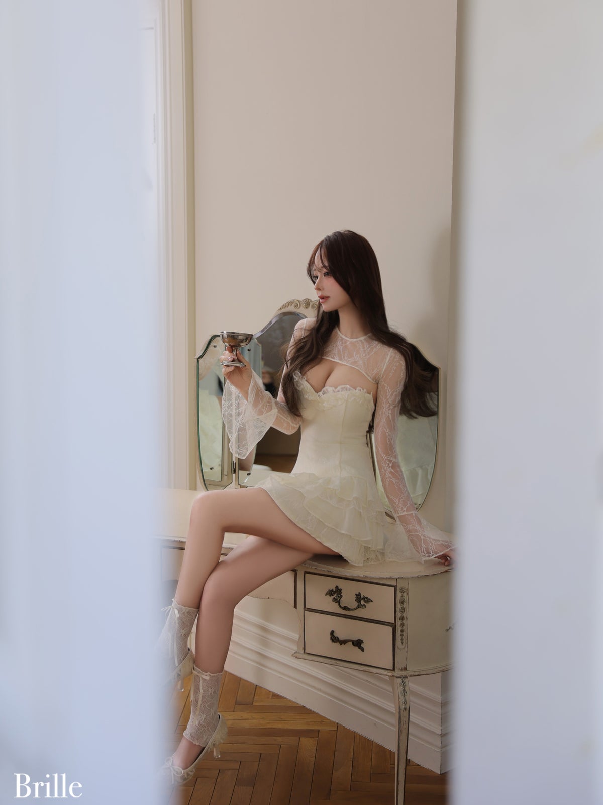 Brille ブリエ Petale de brille mini dress ペタル ドゥ ブリーユ ミニドレス brille4161