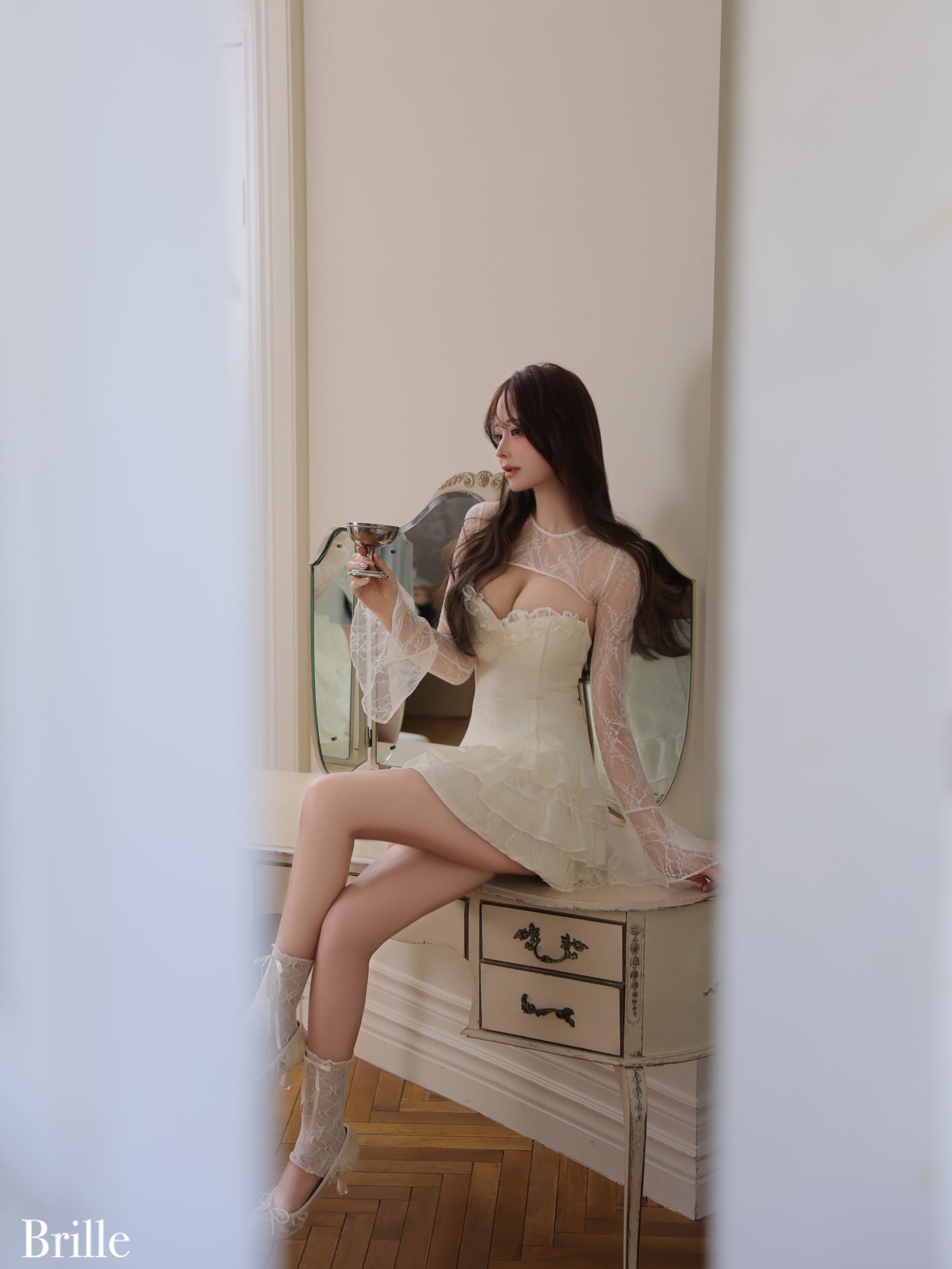 Brille ブリエ Petale de brille mini dress ペタル ドゥ ブリーユ ミニドレス brille4161