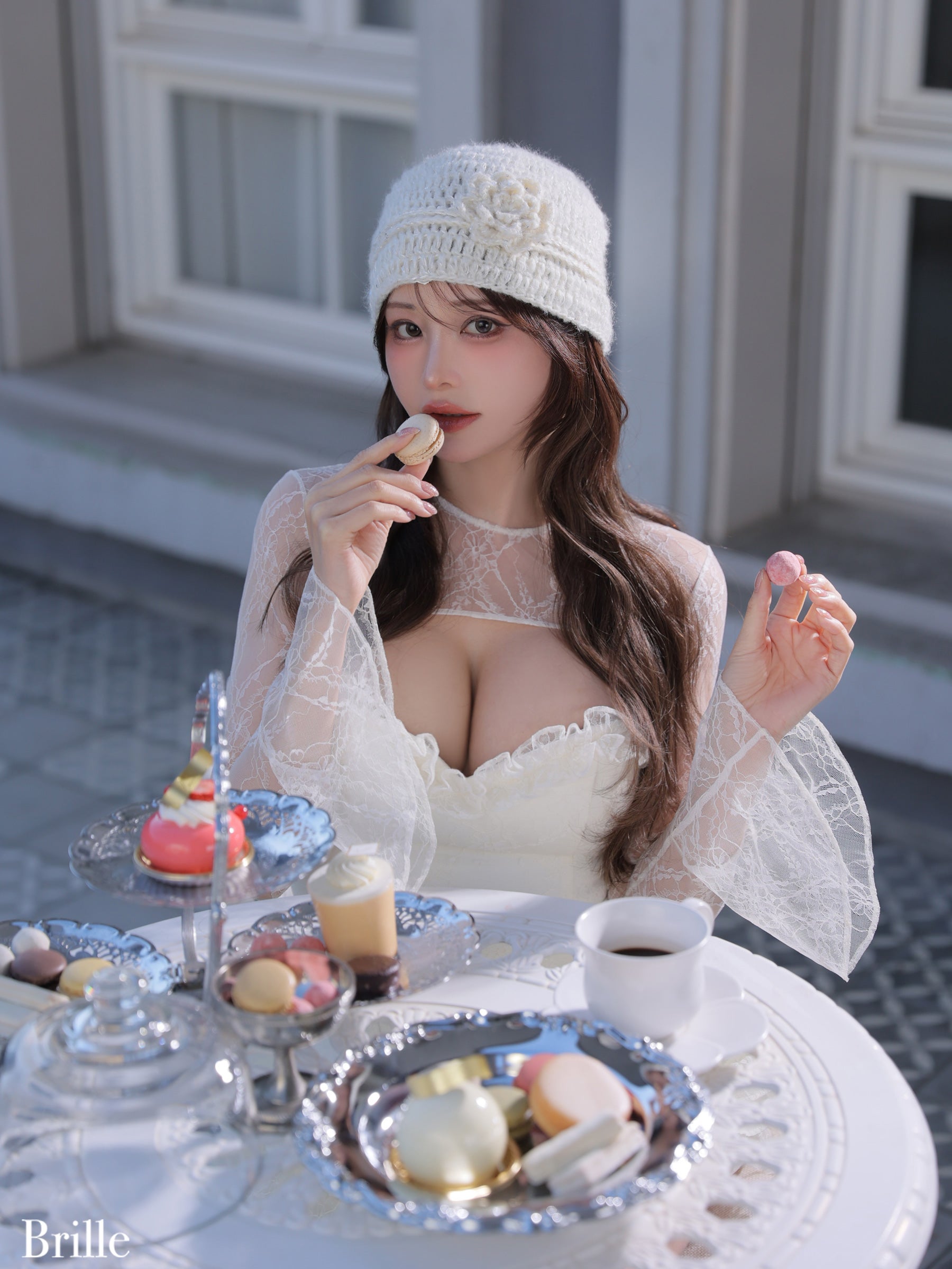 ivory/ pink beige:8月中旬頃発送予定》【Brille ブリエ】 Petale de