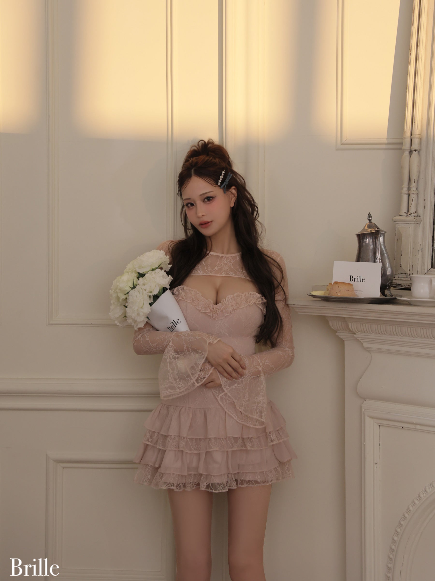 ivory/ pink beige:8月中旬頃発送予定》【Brille ブリエ】 Petale de