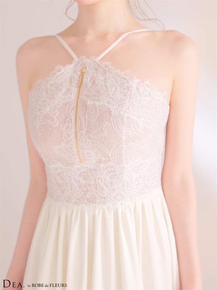 DEA. ディア バイ ローブドフルール 【XS～Lサイズあり】ホルターレースギャザーロングキャバドレス de4657-c