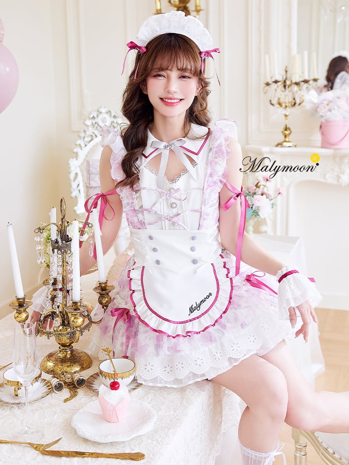 【7点セット】Malymoon マリームーン シフォンフリルブロッサムメイド [ピンク/ブルー]mlcs25189