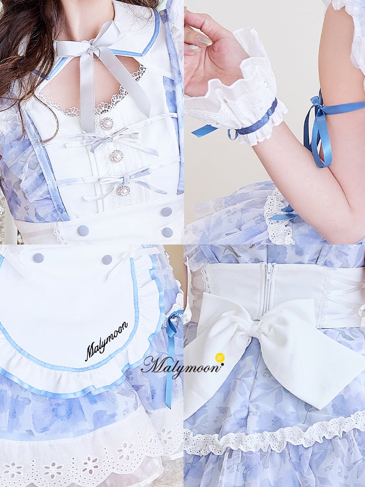 【7点セット】Malymoon マリームーン シフォンフリルブロッサムメイド [ピンク/ブルー]mlcs25189