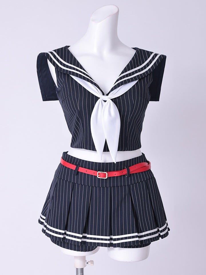 Artemis ピンストライプ モード マリン コスチューム vcsot-251218-2