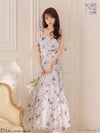 DEA. ディア バイ ローブドフルール 【XSサイズあり】フラワーシフォンサイドカットロングキャバドレス de4653-c