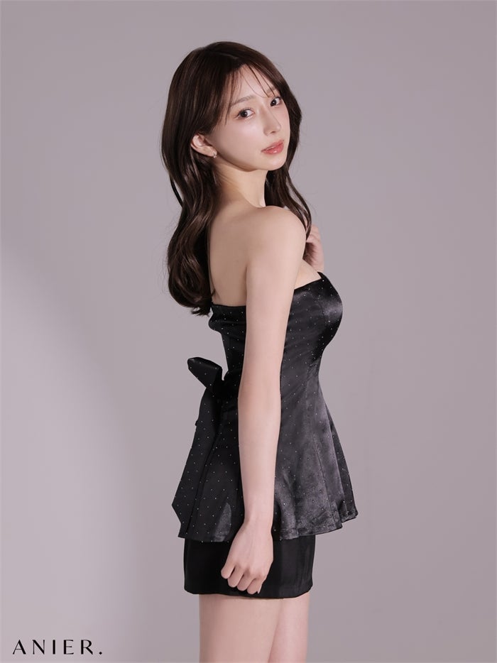 ROBE de FLEURS anier.ROBE ローブドフルール アニエルローブ 【XSサイズあり】 shiny lady saten set up dress（anier4069） fm-anier4069-c