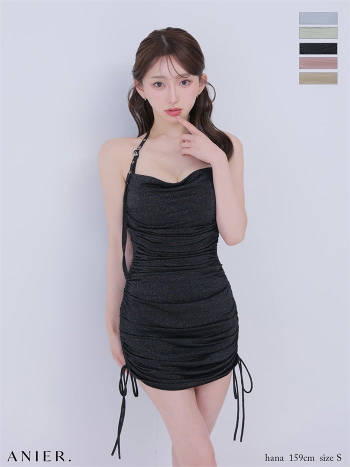 ROBE de FLEURS anier.ROBE ローブドフルール アニエルローブ 【XSサイズあり】 glitter drape couture mini dress（anier4073） fm-anier4073-c