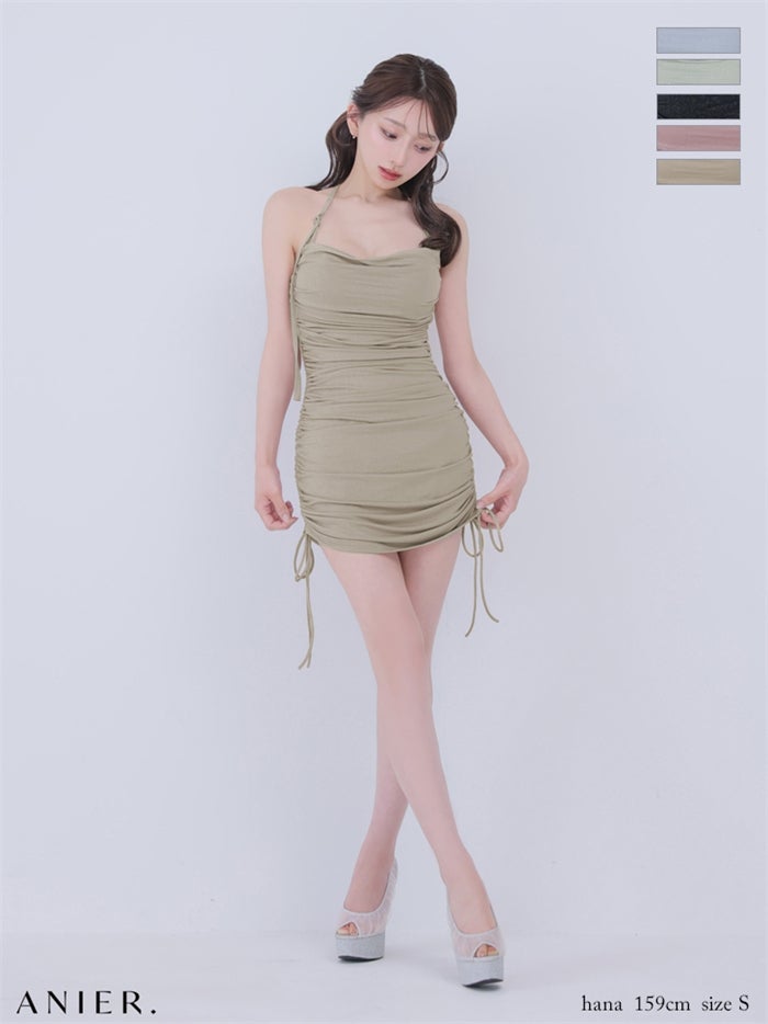 ROBE de FLEURS anier.ROBE ローブドフルール アニエルローブ 【XSサイズあり】 glitter drape couture mini dress（anier4073） fm-anier4073-c