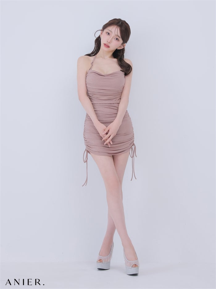 ROBE de FLEURS anier.ROBE ローブドフルール アニエルローブ 【XSサイズあり】 glitter drape couture mini dress（anier4073） fm-anier4073-c