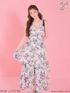 フラワーシフォンティアードロングキャバドレス fm4353