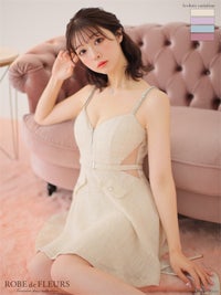 【ROBE de FLEURS SALE】【ROBE de FLEURS SALE】ROBE de FLEURS ローブドフルール 【XSサイズあり】サイドシアーフレアキャミキャバドレス fm3225-s26