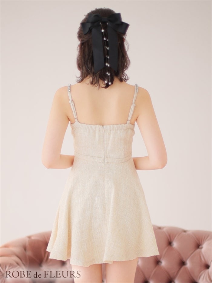 【ROBE de FLEURS SALE】【ROBE de FLEURS SALE】ROBE de FLEURS ローブドフルール 【XSサイズあり】サイドシアーフレアキャミキャバドレス fm3225-s26