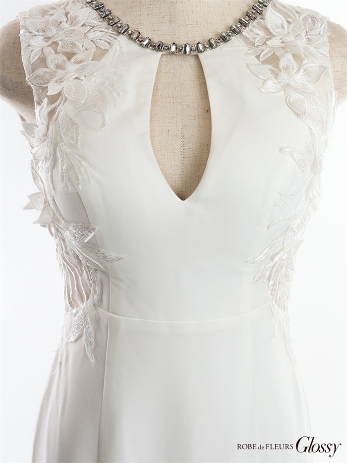 【ROBE de FLEURS SALE】Glossy ローブドフルールグロッシー バストカット×サイドフラワーレースロングキャバドレス gl2769-s26
