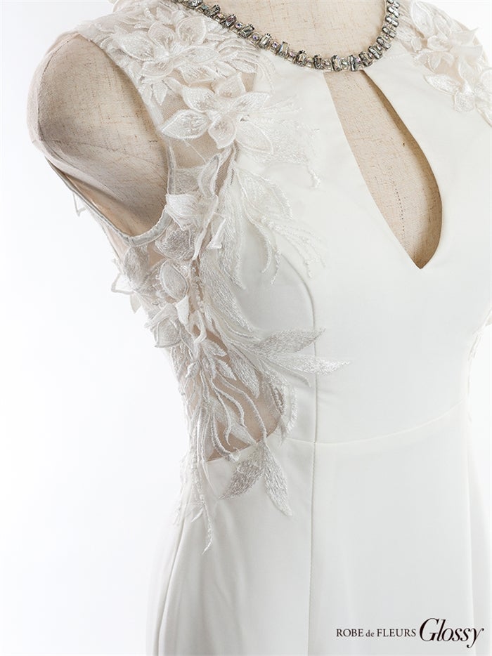 【ROBE de FLEURS SALE】Glossy ローブドフルールグロッシー バストカット×サイドフラワーレースロングキャバドレス gl2769-s26