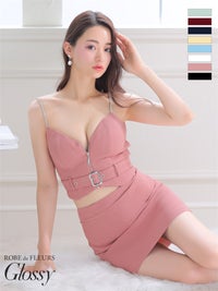 【ROBE de FLEURS SALE】Glossy ローブドフルールグロッシー 【XSサイズあり】Zipper × belt setup cami dress gl2855-s26