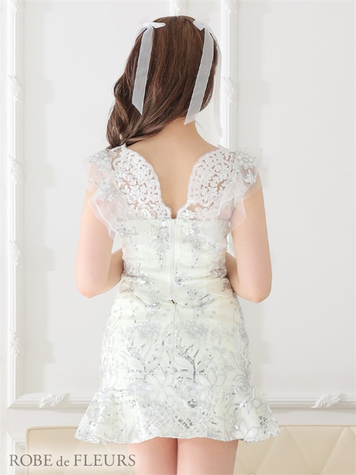【ROBE de FLEURS SALE】ROBE de FLEURS ローブドフルール 【XS～Lサイズあり】フロントクロス×スカートパンツセットアップキャバドレス fm2630-s26