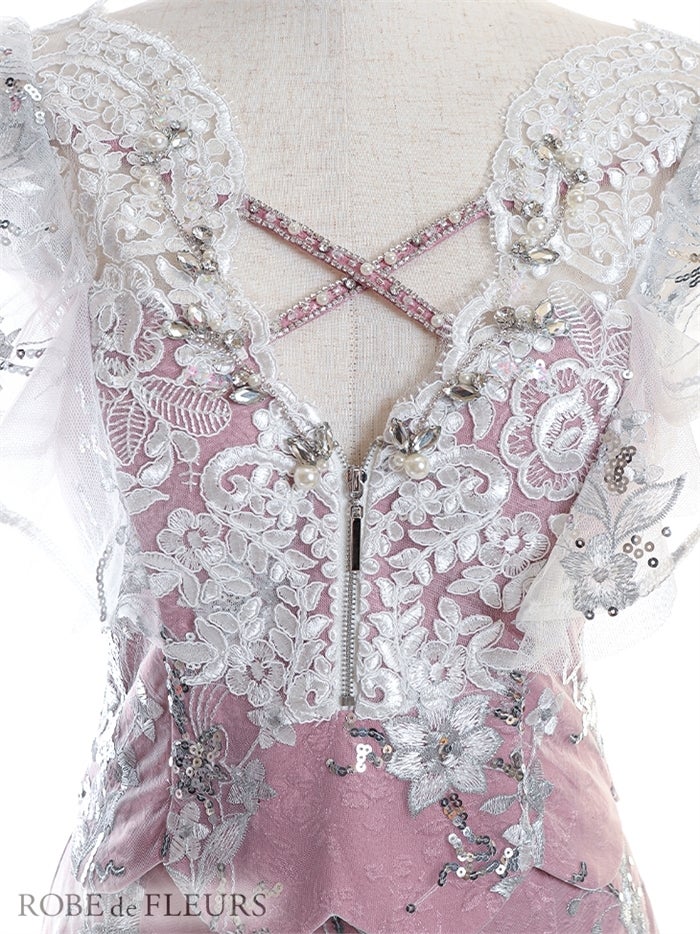 【ROBE de FLEURS SALE】ROBE de FLEURS ローブドフルール 【XS～Lサイズあり】フロントクロス×スカートパンツセットアップキャバドレス fm2630-s26