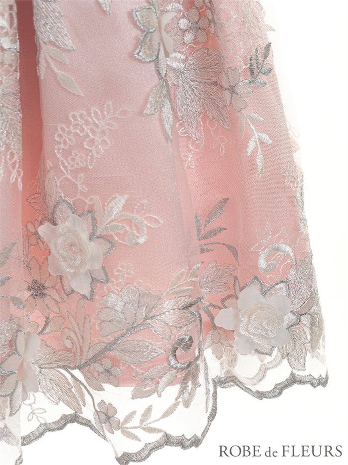 【ROBE de FLEURS SALE】ROBE de FLEURS ローブドフルール 【XSサイズあり】リボンｘ立体フラワーレースフレアミニキャバドレス fm2590-s26