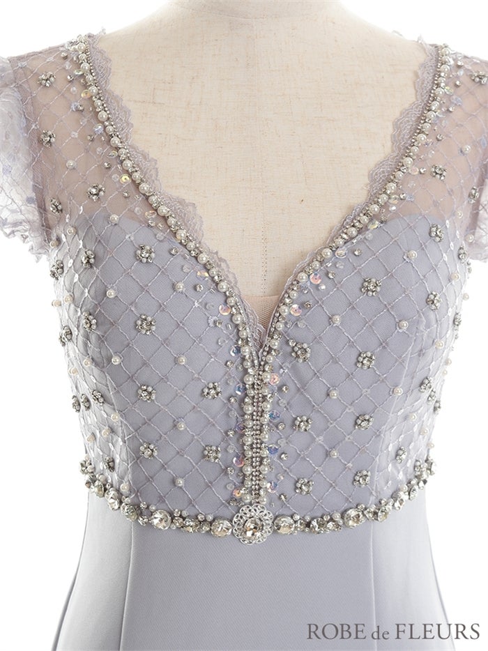 【ROBE de FLEURS SALE】ROBE de FLEURS ローブドフルール 【XSサイズあり】大粒ビジューｘダイヤチュールミニキャバドレス fm2690-s26