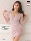 【ROBE de FLEURS SALE】Glossy ローブドフルールグロッシー 【XS～Lサイズあり】2WAYホルター×レーススリーブタイトミニキャバドレス gl2520-s26