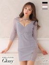【ROBE de FLEURS SALE】Glossy ローブドフルールグロッシー 【XS～Lサイズあり】2WAYホルター×レーススリーブタイトミニキャバドレス gl2520-s26
