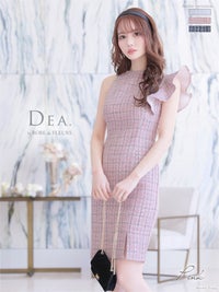 【ROBE de FLEURS SALE】DEA. ディア バイ ローブドフルール 【XS~Lサイズあり】ツイード×アシンメトリータイトミニキャバドレス de2557-s26