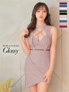 【ROBE de FLEURS SALE】Glossy ローブドフルールグロッシー 【XSサイズあり】バストクロス×ストレッチタイトミニキャバドレス gl2053-s26