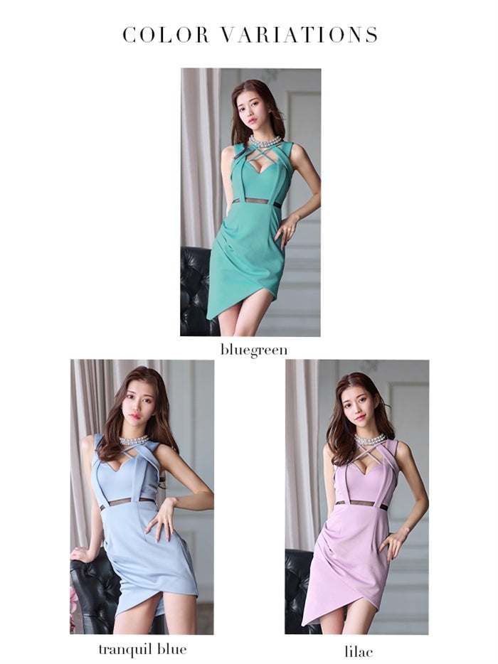 【ROBE de FLEURS SALE】Glossy ローブドフルールグロッシー 【XSサイズあり】バストクロス×ストレッチタイトミニキャバドレス gl2053-s26