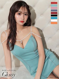 【ROBE de FLEURS SALE】Glossy ローブドフルールグロッシー 【XSサイズあり】ビジューキャミミニキャバドレス gl2816-s26