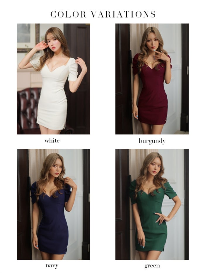 ROBE de FLEURS SALE】Glossy ローブドフルールグロッシー 【XSサイズあり】デコルテチェーンネックレス×リブニットタイトキャバドレス gl2898-s26