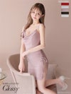 【ROBE de FLEURS SALE】Glossy ローブドフルールグロッシー 【XSサイズあり】ラメニット×ビジューキャミミニキャバドレス gl2929-s26