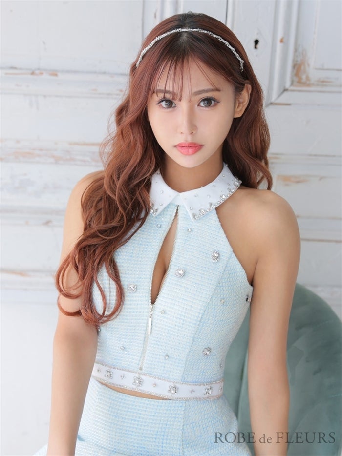 【ROBE de FLEURS SALE】ROBE de FLEURS ローブドフルール 【XSサイズあり】ツイード×ビジューセットアップミニキャバドレス fm2891-s26