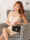 【ROBE de FLEURS SALE】DEA. ディア バイ ローブドフルール スパンコール付きレースｘシンプルリボンミニキャバドレス de2814-s26