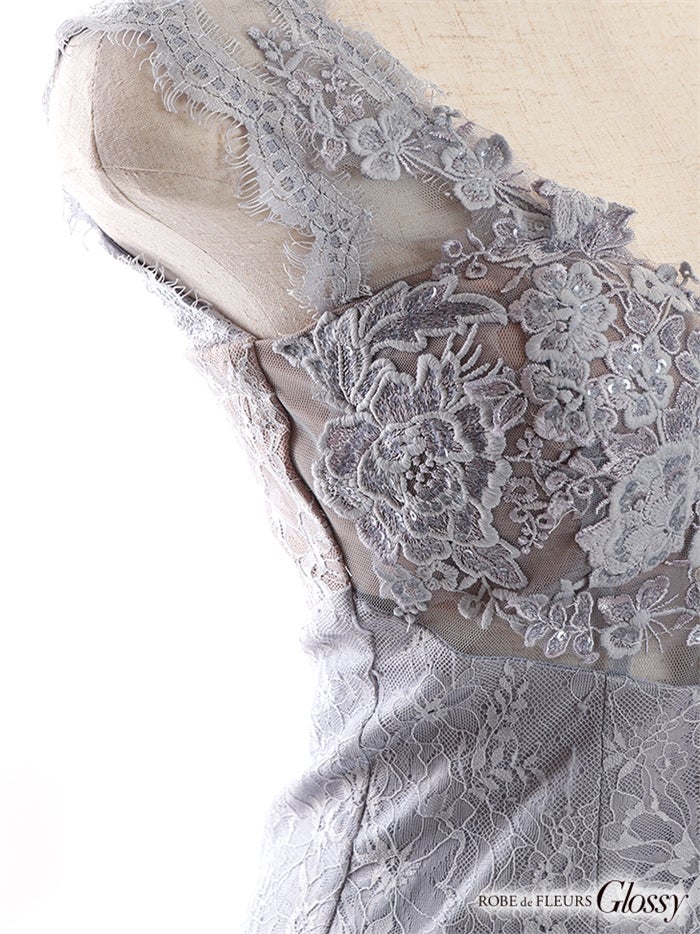 【ROBE de FLEURS SALE】Glossy ローブドフルールグロッシー 【XSサイズあり】アシンメトリーフラワーレースタイトミニキャバドレス gl2531-s26