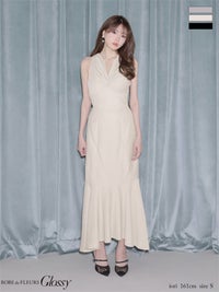  ROBE de FLEURS サテンギャザーマーメイドセットアップロングキャバドレス gl4629-c