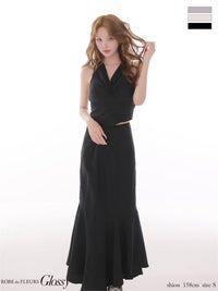 ROBE de FLEURS サテンギャザーマーメイドセットアップロングキャバドレス gl4629-c