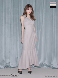 ROBE de FLEURS サテンギャザーマーメイドセットアップロングキャバドレス gl4629