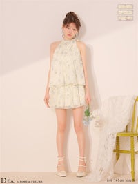 DEA. ディア バイ ローブドフルール 【XS～Lサイズあり】フラワーシフォンフレアセットアップミニキャバドレス de4689-c