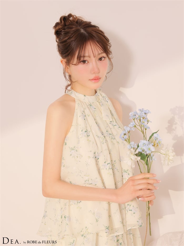 DEA. ディア バイ ローブドフルール 【XS～Lサイズあり】フラワーシフォンフレアセットアップミニキャバドレス de4689-c