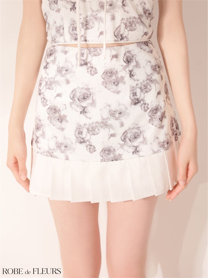 【6月上旬頃入荷予定】 ROBE de FLEURS ローブドフルール 【XSサイズあり】 フラワープリーツリボンセットアップミニキャバドレス fm5005-c