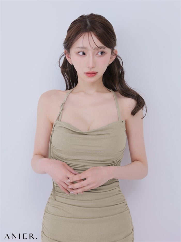  ROBE de FLEURS anier.ROBE ローブドフルール アニエルローブ 【XSサイズあり】 glitter drape couture mini dress（anier4073） fm-anier4073