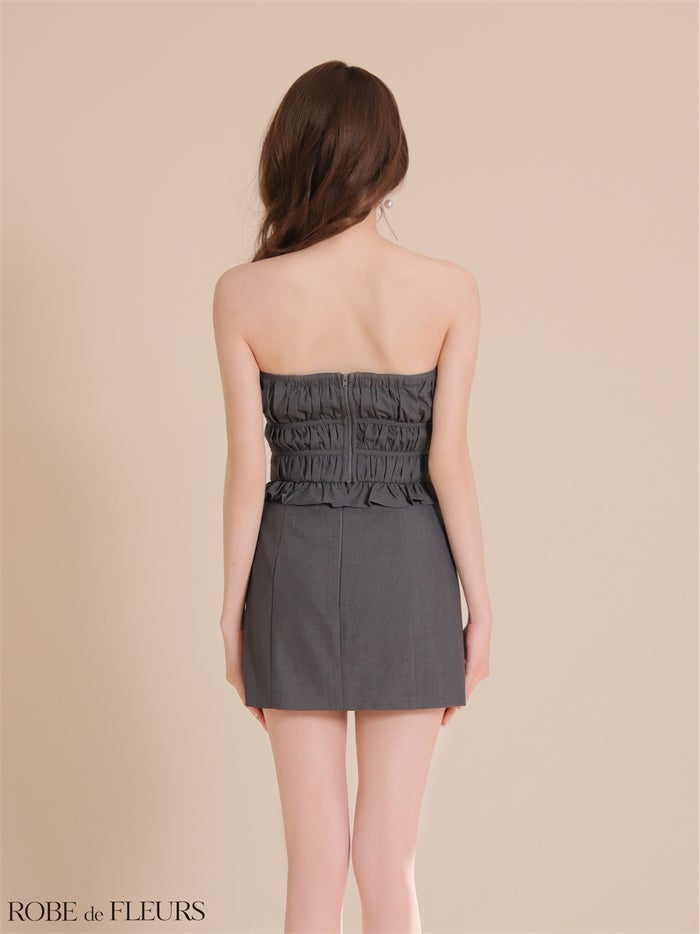 ROBE de FLEURS ローブドフルール 【XSサイズあり】 バストカットギャザーセットアップタイトミニキャバドレス fm4650-c