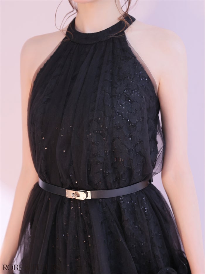 ROBE de FLEURS ローブドフルール 【XSサイズあり】 レーススパンコールチュールミニキャバドレス fm3497-c