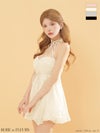 ROBE de FLEURS ローブドフルール 【XSサイズあり】 ビジューリボンシフォンセットアップミニキャバドレス fm4367-c